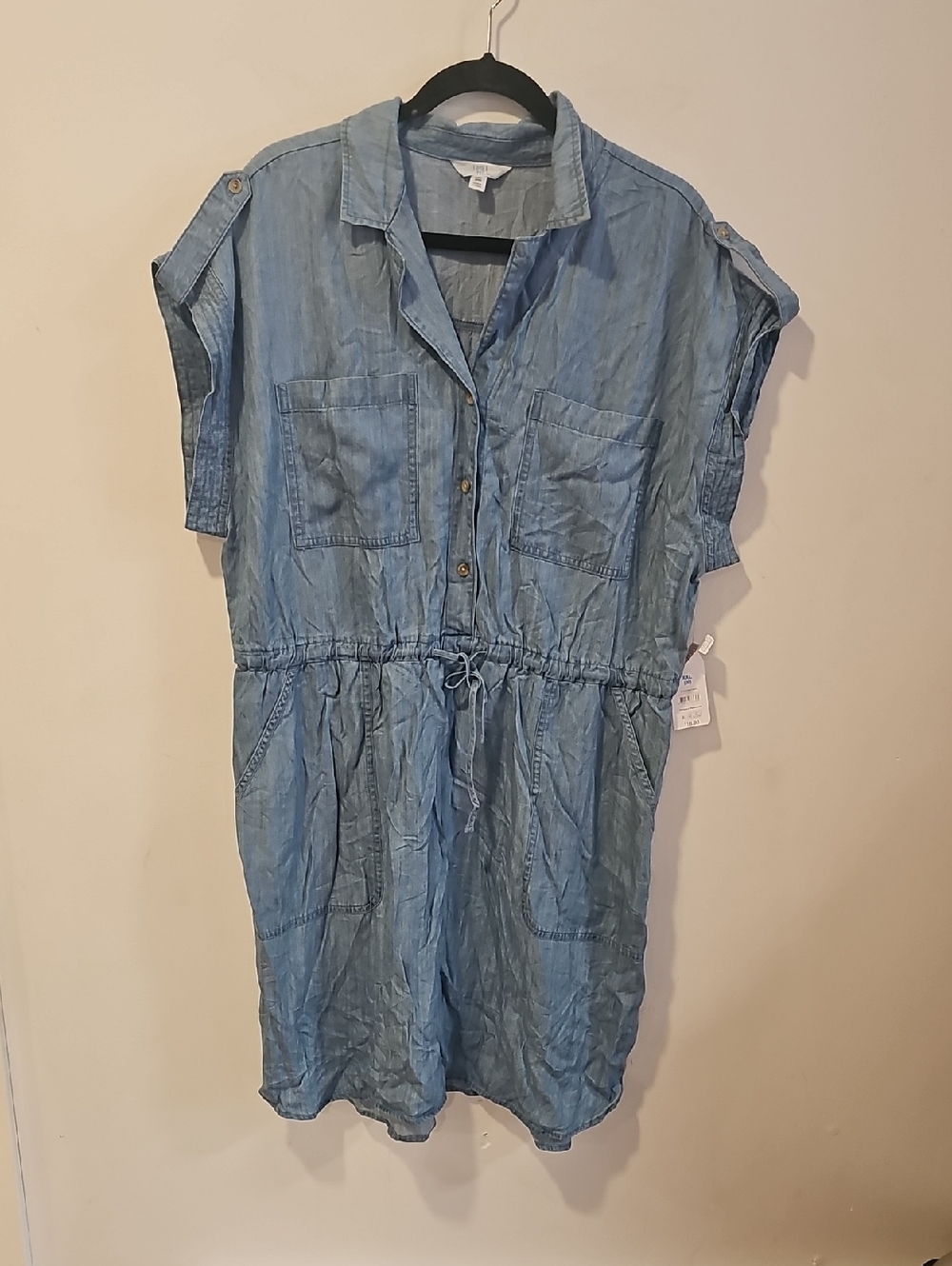 Time and Tru Light Blue Denim Midi Shirt Dress